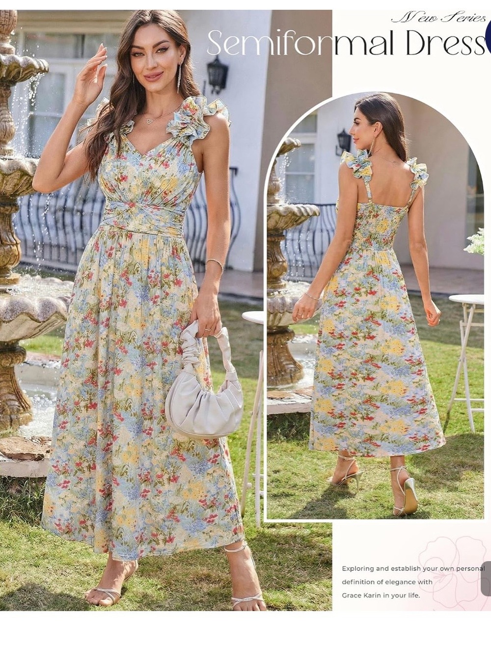 Grace Karin Floral Sleeveless Dress